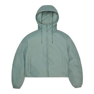 Rains Lichtgewicht gewatteerde regenjas - Dames - Jassen - Groen - Maat: S Fleece