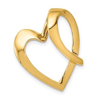 Diamond2Deal 14k Yellow Gold Heart Slide Pendant Fits up to 4mm Omega