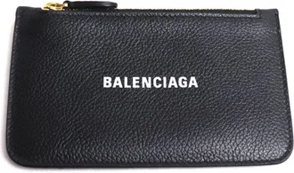 Balenciaga Black Leather Coin Purse/Coin Case (Pre-Owned)