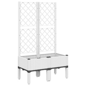 vidaXL Jardinera Con Enrejado Pp Blanco 80x40x142 Cm Vidaxl