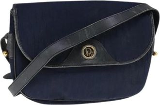 Dior Pre-owned Cross Body Bags, female, Blue, Size: ONE SIZE Pre-owned Trotter Canvas Shoulder Bag