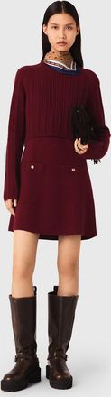 Maje Knit Dress With Removable Jumper - Tartan - Maje