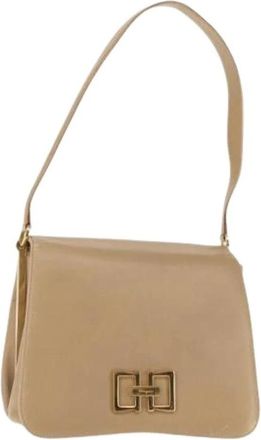 Ferragamo Pre-owned Shoulder Bags, female, Beige, Size: ONE SIZE Pre-owned Leather Shoulder Bag