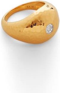 Monica Vinader Deia Diamond Statement Ring in 18Ct Gold Vermeil On Ss at Nordstrom Rack, Size 7