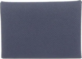 Herm&egrave;s Blue Epsom Leather Coin Purse/Coin Case (Pre-Owned)