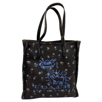 Coach x Keith Haring UFO Dog Tote in zwart canvas