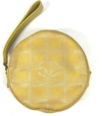 Chanel New Travel Line Yellow Nylon Pouch Wash Bag (Pre-Owned)