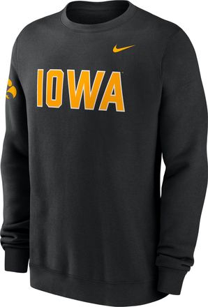 Nike Iowa Sideline Club Nike Mens College Pullover Crew in Black | 02TT00AIA-R0M