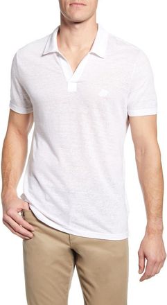 Vilebrequin Mens Solid Linen Jersey Polo Shirt in White at Nordstrom, Size Xxx-Large