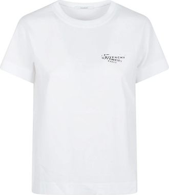 Givenchy T-Shirts, female, White, Size: L Logo Cotton T-Shirt