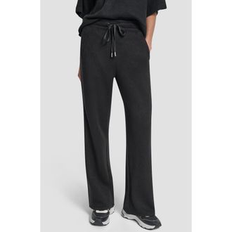 DKNY Mixed Media Knit Pants in Black/Black at Nordstrom Rack, Size X-Small