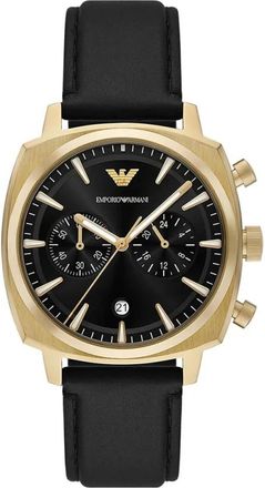 Emporio Armani Carlo Chronograph Horloge - Heren - Accessoires - Veelkleurig - Maat: ONE Size Leer