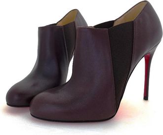 Christian Louboutin Brown Lastoto Leather Ankle Boots Size 36.5