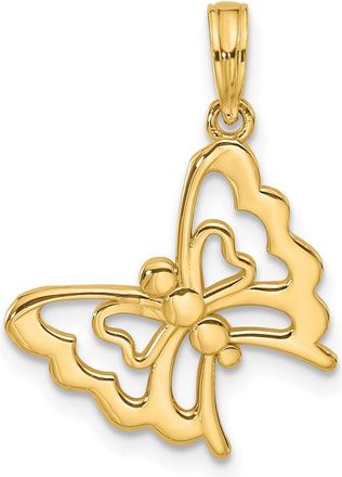 Diamond2Deal 14k Yellow Gold Polished Fancy Butterfly Charm