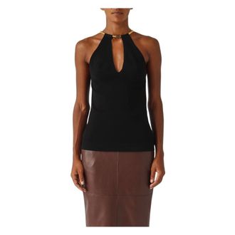 Elisabetta Franchi Dames, Tops, Zwart, Maat: L Viscose