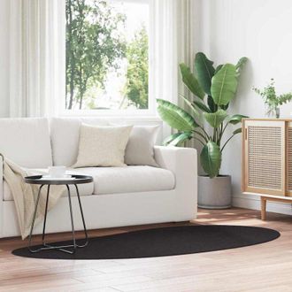 vidaXL Rug Folding Black 100 x 200 cm Polyester Vidaxl