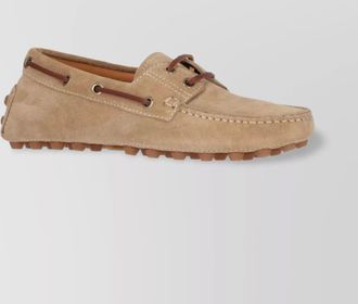 Tod's suede leather lace-up loafers