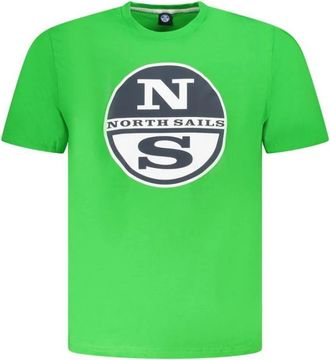 North Sails Groen Katoenen T-shirt voor Mannen - Heren - T-shirts - Groen - S - Katoen - Tops