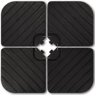 Best Choice Products 4-Piece Cantilever Umbrella Base Weight Set, Fillable with Water/Sand, Wood Grain Finish