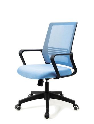 HERDASA Silla De Oficina Con Ruedas En Tela, Dise&ntilde;o Sophie, Color Azul - Herdasa
