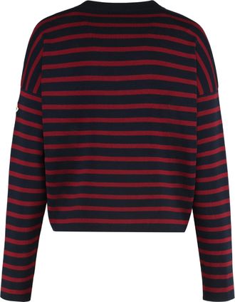 Moncler Womens Crew-Neck Virgin Wool Sweater Multicolour