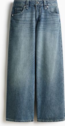 H&M Baggy Wide Low Waist Jeans - Denimblau