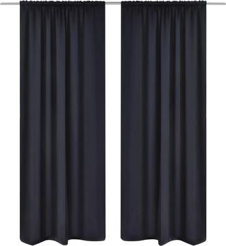 vidaXL Tende Oscuranti Nere 2 Pz Con Orlo Ribattuto 135 X 245 Cm - Vidaxl