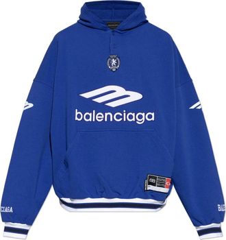 Balenciaga Hoodies, male, Blue, Size: L Sweatshirt with patches