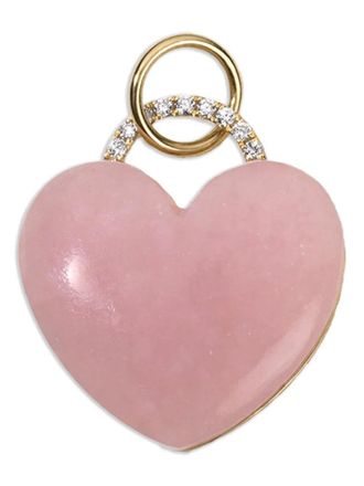 Devon Woodhill heart-motif opal and diamond pendant - women - 18kt Yellow Gold/Diamond/Pink Opal - One Size