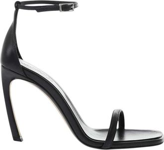 Lanvin Black Ankle-Strap Leather Heels