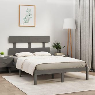 Berkfield Home Bed Frame Grey Solid Wood 200x200 cm