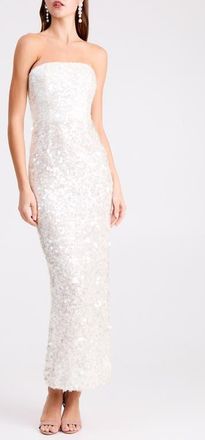 Helsi Leslie Sequin Column Gown in Off White at Nordstrom, Size X-Small