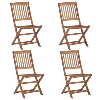 vidaXL Sillas De Jard&iacute;n Plegables 4 Unidades Madera Maciza De Acacia Vidaxl