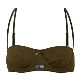 Maison Margiela Logo Bra - - Underwear - Donna - Verde - L