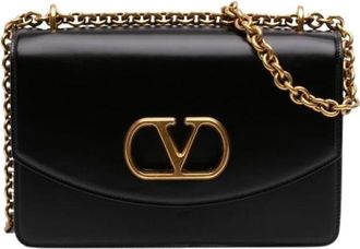 Valentino Pre-owned Crossbody Shoulder Bag - Dames - Vintage Schoudertas - Zwart - ONE Size - Leer - Vintage