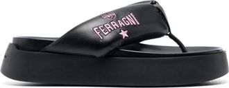 Chiara Ferragni Black CF Platform Flip Flops