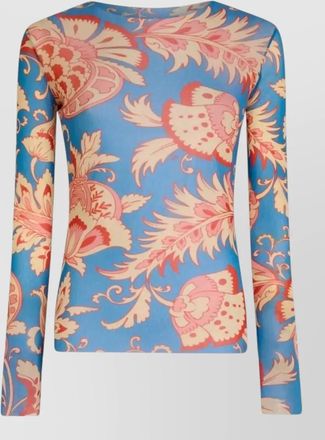 Etro womens stretch floral long sleeve top