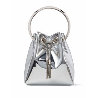 Jimmy Choo London Bon Bon Metallic-effect Bucket Bag