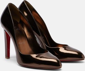 Christian Louboutin Fannylove 100 metallic leather pumps