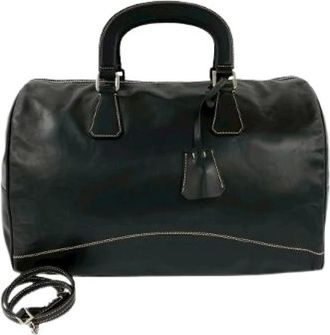 Prada Pre-owned Weekend Bags, male, Black, Size: ONE SIZE Pre-owned Leather 2way Boston Bag