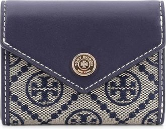 Tory Burch Stijlvolle Portemonnee & Kaarthouder Set - Dames - Portefeuilles - Blauw - ONE Size - Katoen - Accessoires