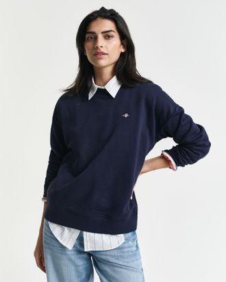 GANT SHIELD C-NECK SWEAT, Grafische GANT-Stickerei auf der Brust