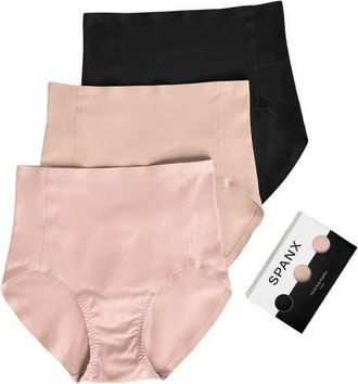 Spanx SPANXsmooth Fit-to-You 3-Pack Briefs in Very Black/nude/vintage Rose at Nordstrom