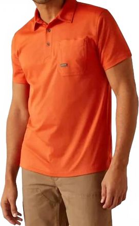 Ariat Rebar Foreman Polo Shirt In Orange Rust