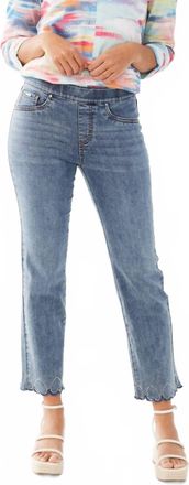 FDJ Pari Pull-On Straight Ankle Jeans In Light Blue