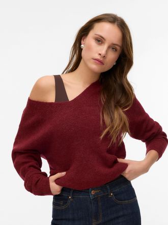 Vero Moda VMCREWLEFILE LS V-NECK BLOUSE NOOS