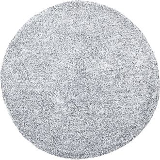 Beliani Alfombra De Pelo Largo Gris 140 Cm Redonda Moderna Demre