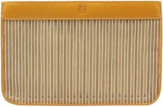 Loewe Pre-owned Anagram Mesh Leather Pouch - Dames - Vintage Clutch - Geel - ONE Size - Leer - Vintage