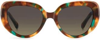 Kate Spade New York rana 53mm polarized gradient rectangular sunglasses in Green Turquoise Havana/Green at Nordstrom