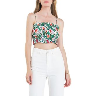 English Factory Floral Crop Camisole in Multi at Nordstrom Rack, Size Medium